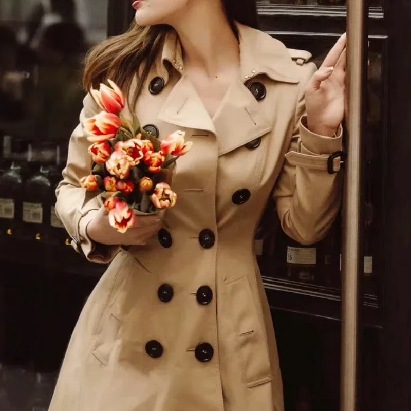 99新 BURBERRY/博柏利 双排扣大衣 驼色 4码 P203971564