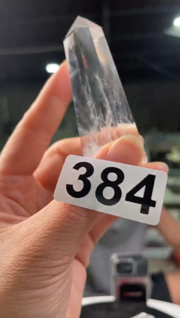 未镶嵌水晶大型摆件（非配饰）白水晶蓝针柱子384  87克