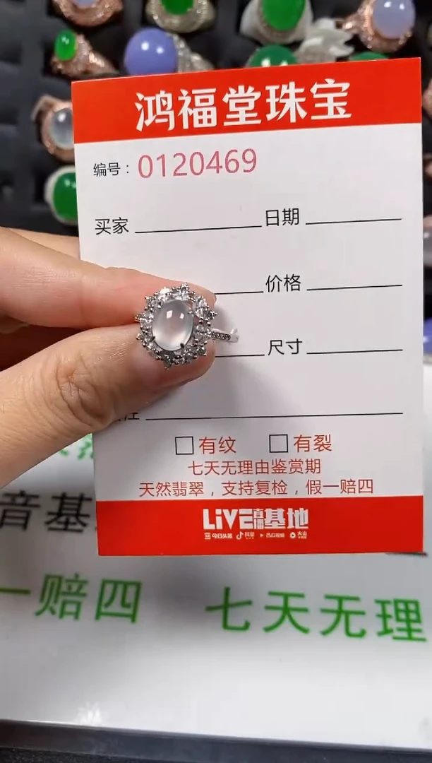 银S925镶嵌戒指翡翠0469