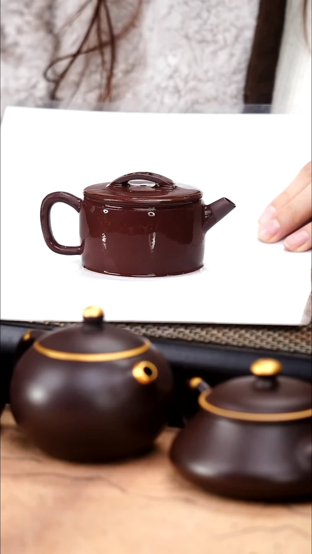 茶壶紫砂深井紫泥精工平底小汉瓦130cc