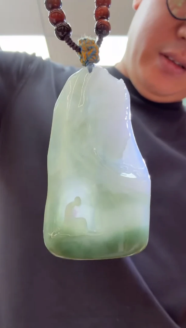 未镶嵌挂件翡翠A货翡翠孤品国雕谢林工