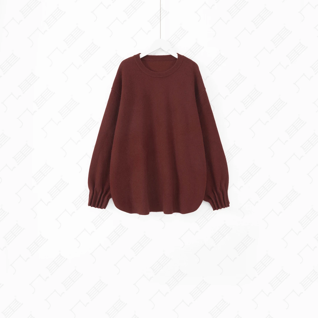 几里与麻【压褶袖】保暖设计感百搭毛衣 衣长72 胸围136 1120548