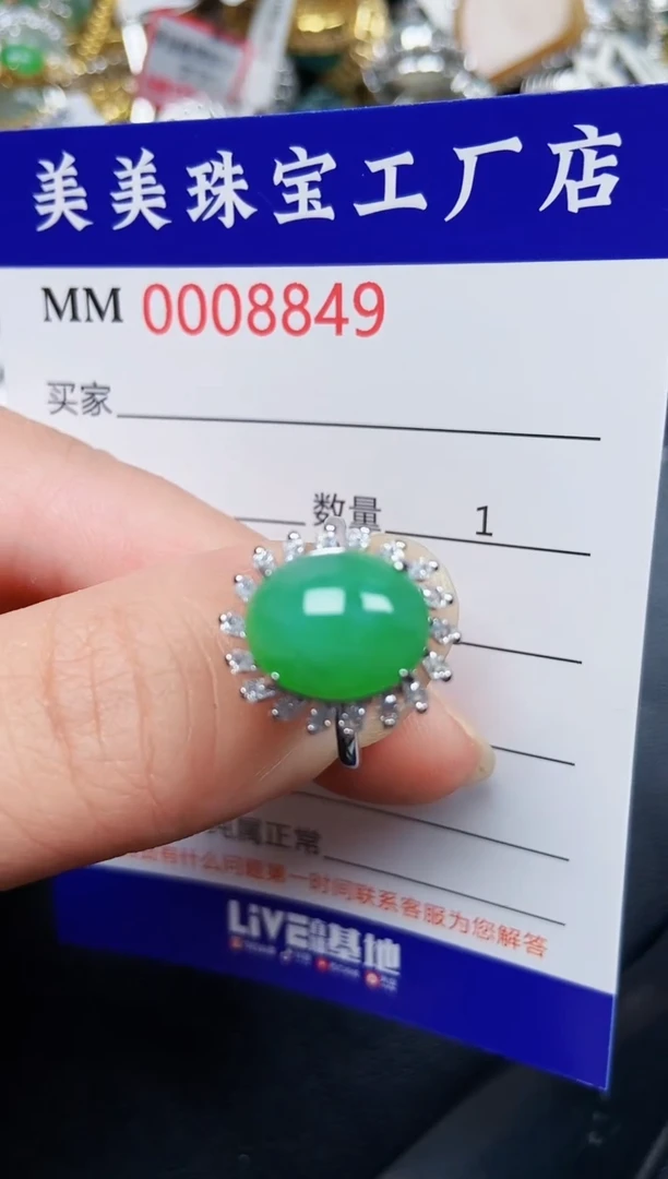 翡翠银S925镶嵌颈饰8849
