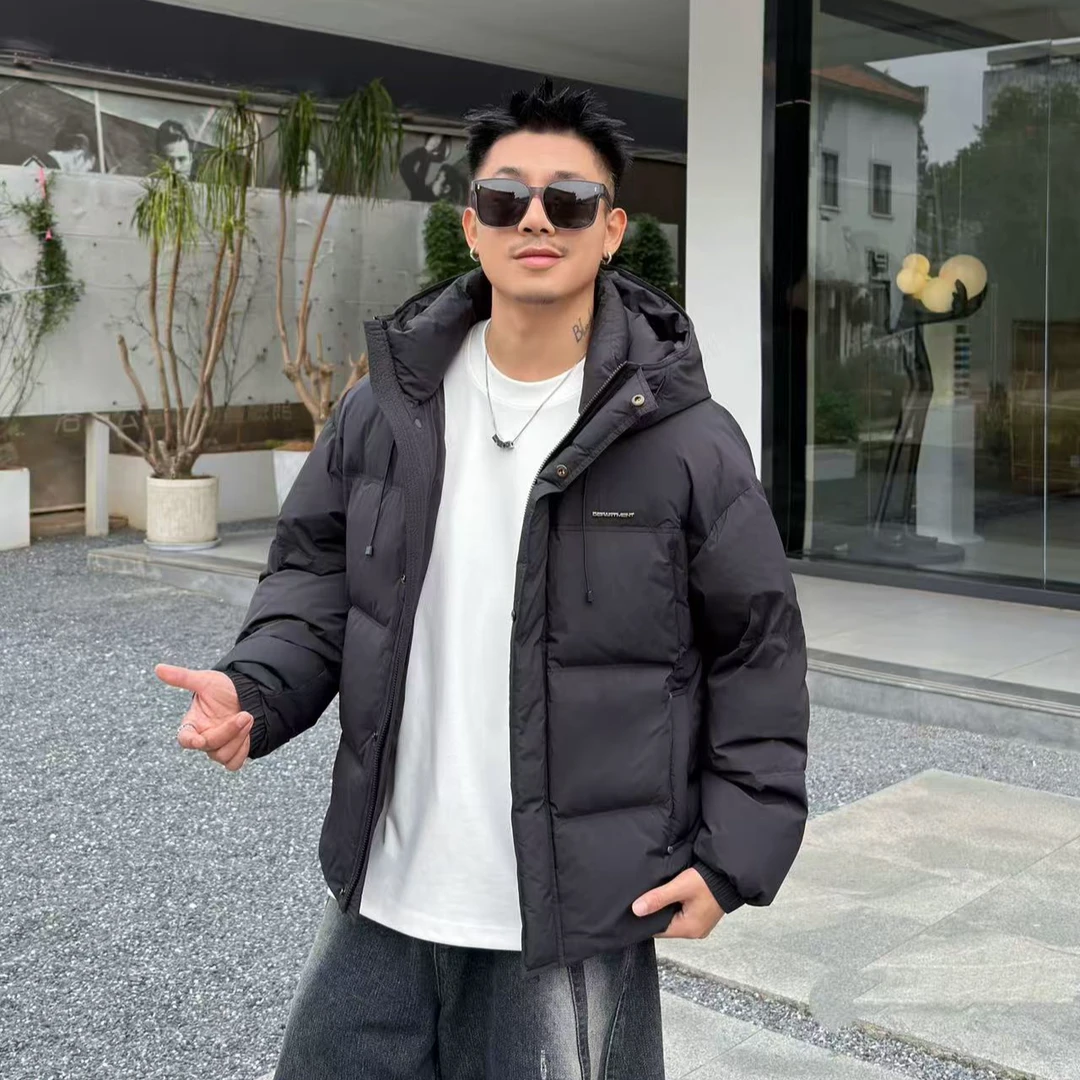 【福利】安明丽冬季羽绒服男装短款连帽潮流保暖运动风绅士户外