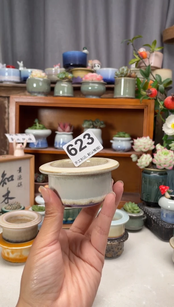 瓷片小*祥623知木花盆小芳