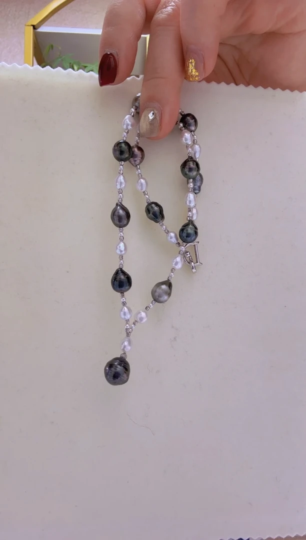 【闪购商品】海水珍珠项链未镶嵌大溪地+淡水+S925银