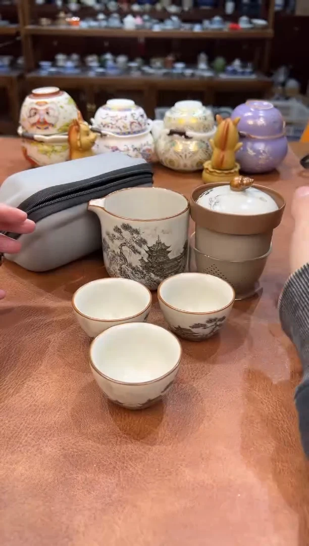 真的很便宜会开片的旅行茶具