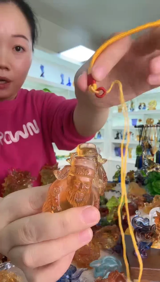 手工艺品琉璃财神两个