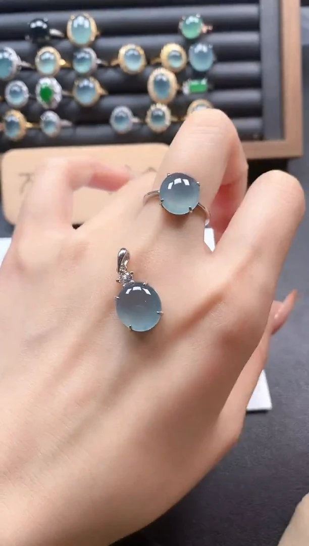 银S925镶嵌戒指翡翠51151