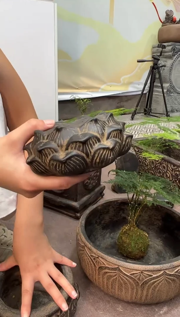 陶土【火山泥】莲蓬实心底座