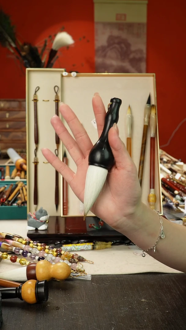 80号孤品高货毛笔链接 清水试笔 蘸墨不退