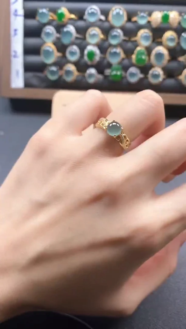 银S925镶嵌戒指翡翠51511