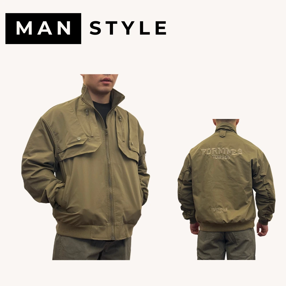 宽松夹克外套Cleanfit飞行员夹克时尚外套立领男士美式