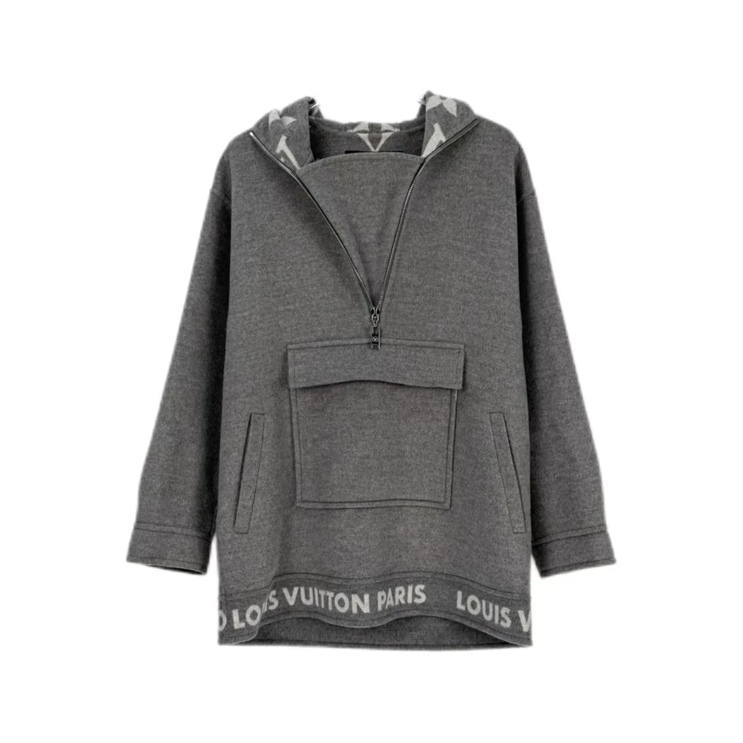 未使用 LouisVuitton/路易威登 汤/P255231837/灰色logo帽衫 34