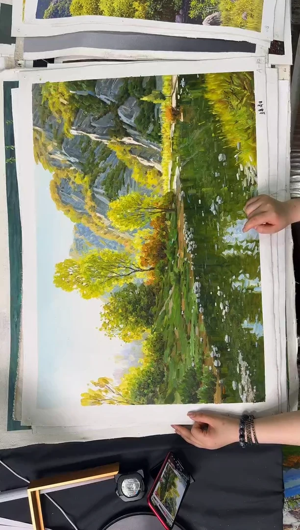 油画【原创·保真·带证书】朝鲜画家纯手绘油画--顺丰包邮--
