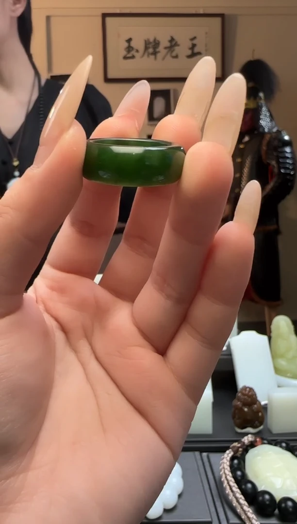 【闪购商品】和田玉碧玉戒指未镶嵌（19-21）