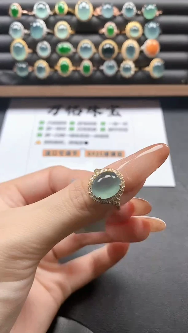 银S925镶嵌戒指翡翠111