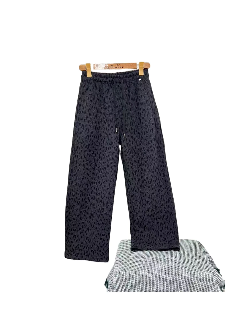 D  2922  豹纹  舒适  秋冬  保暖  时尚  休闲裤