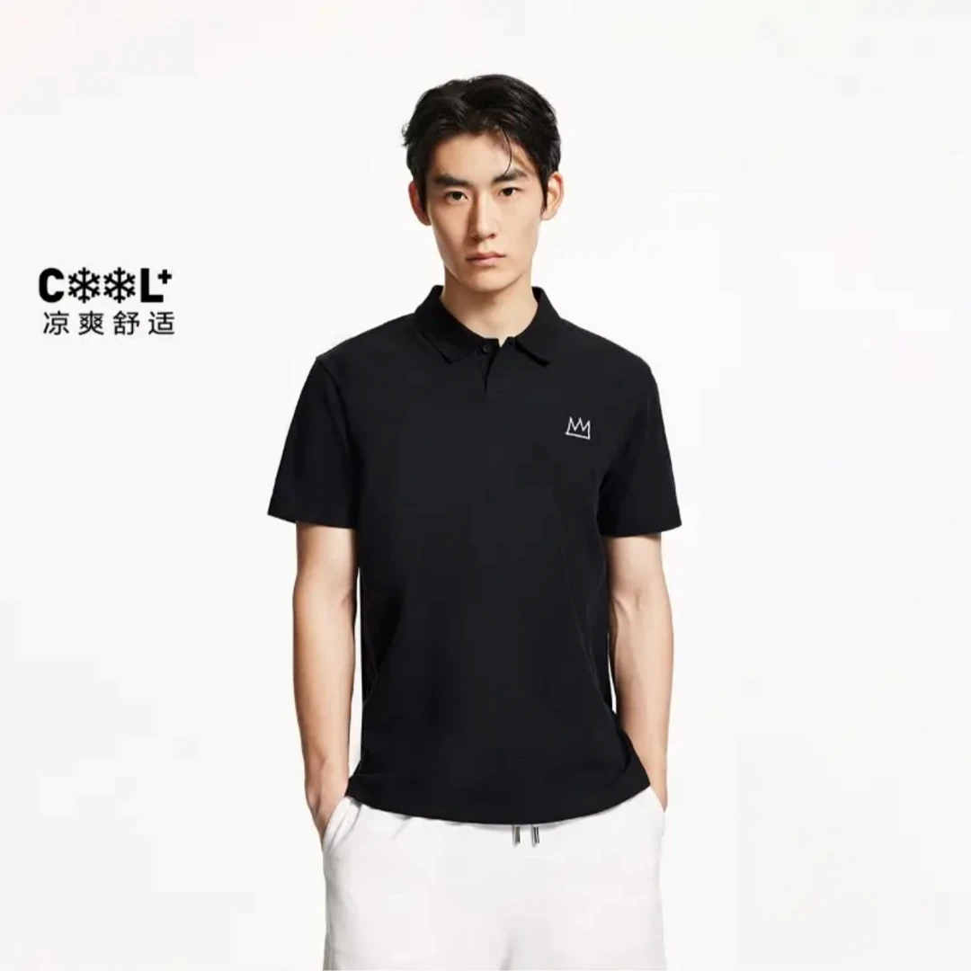 【凉感】杰克琼斯BSQ联名夏季新款百搭舒适胶印休闲短袖polo衫男