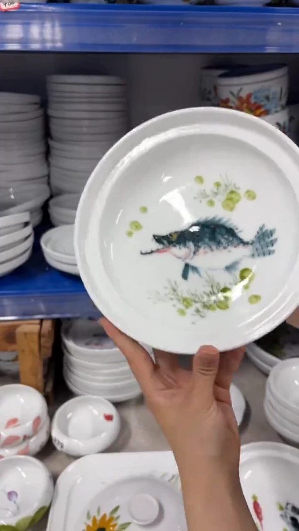 景德镇手绘釉中彩（食品级）带盖合合器