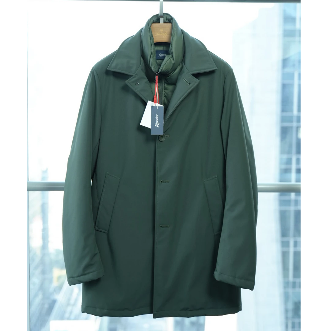 意大利进口军绿色羽绒服