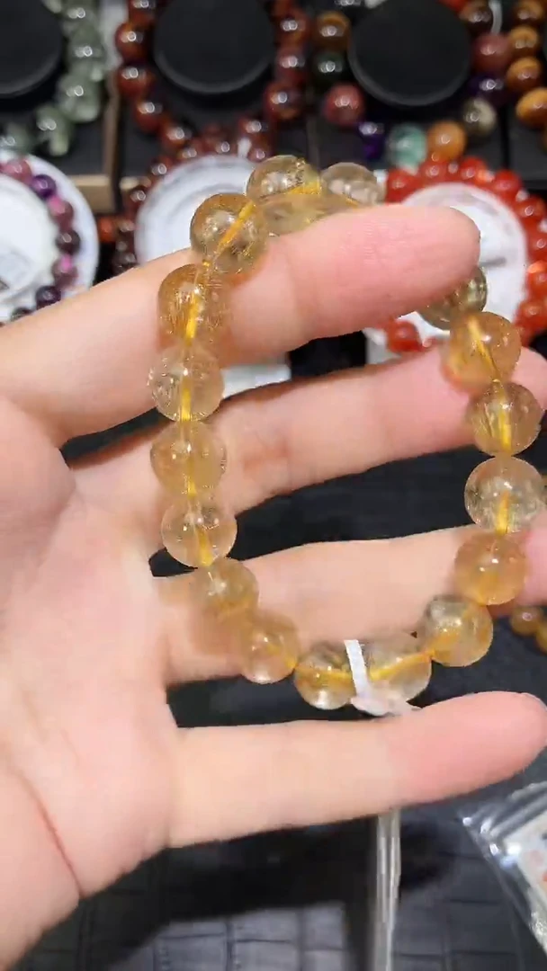 未镶嵌手链水晶金发晶单圈手链