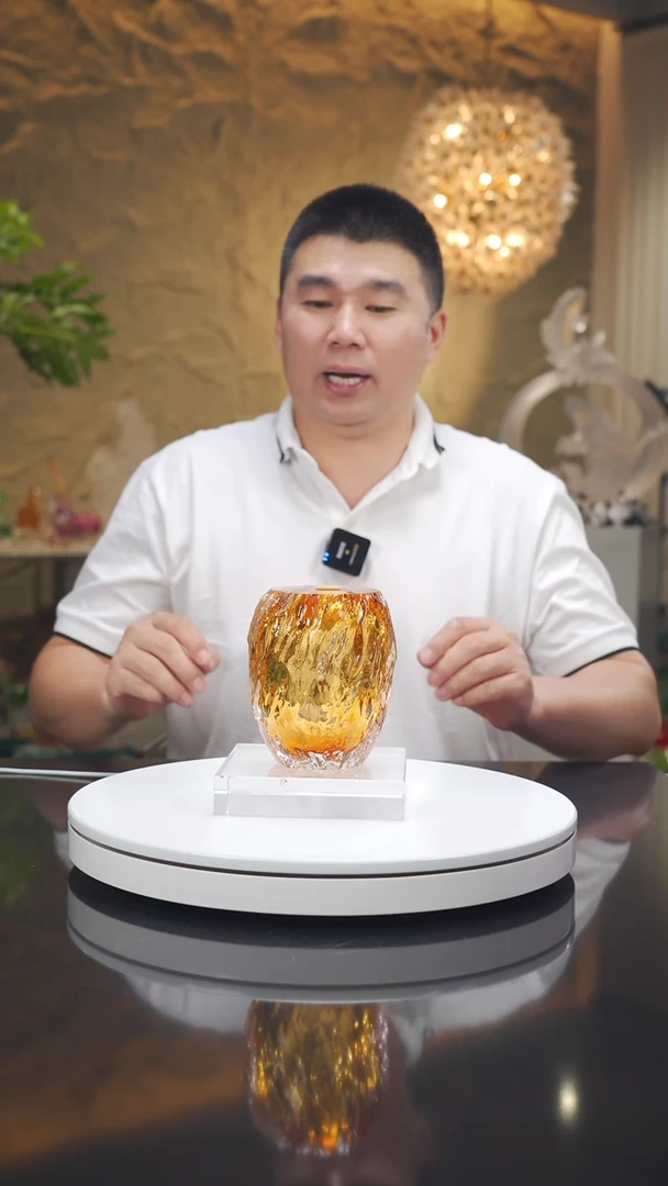 琉璃手工艺品福利琥珀水波纹香薰瓶