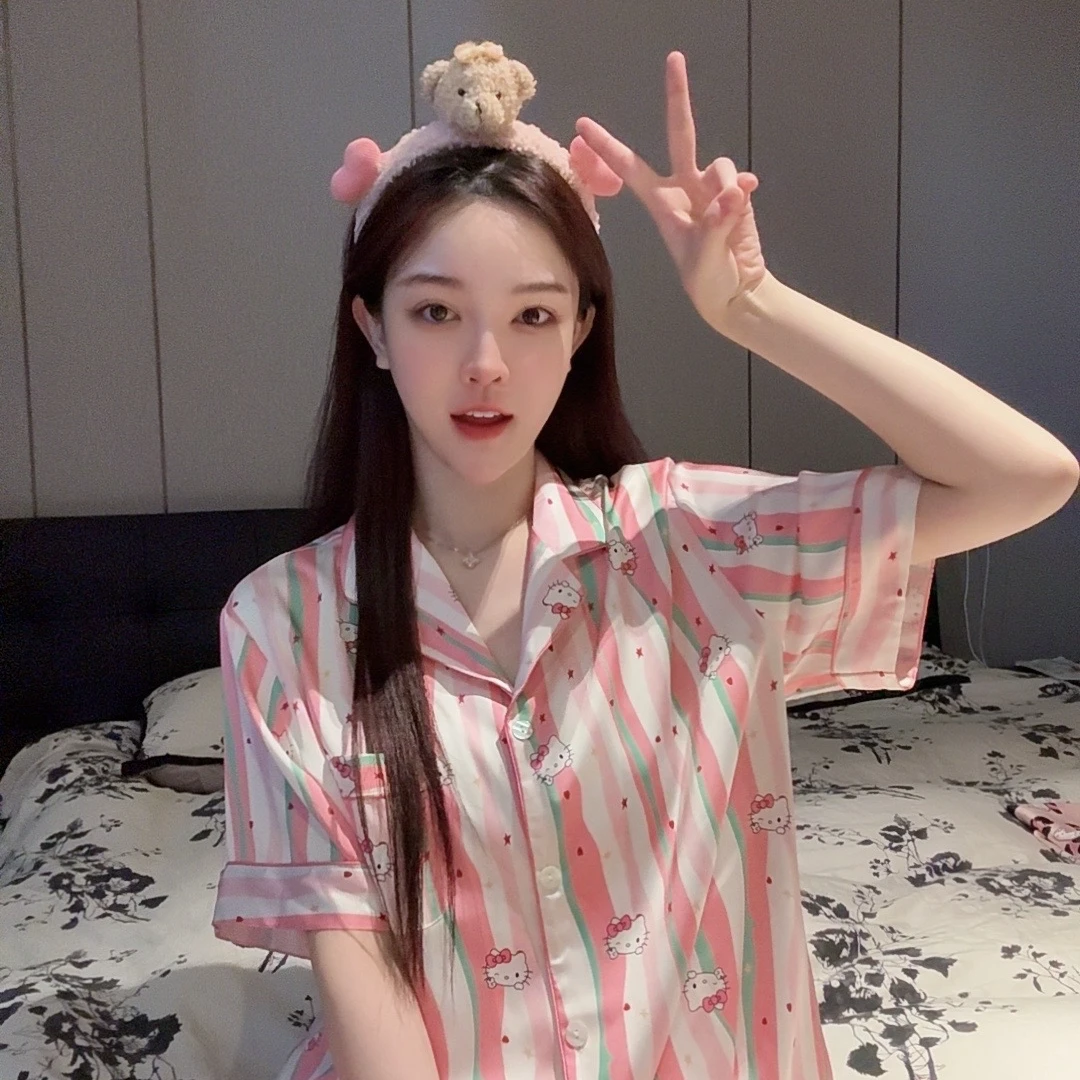 SIEOYJIEA/私迹【彩虹糖短袖】气质睡衣时尚睡衣家居服套装长裤