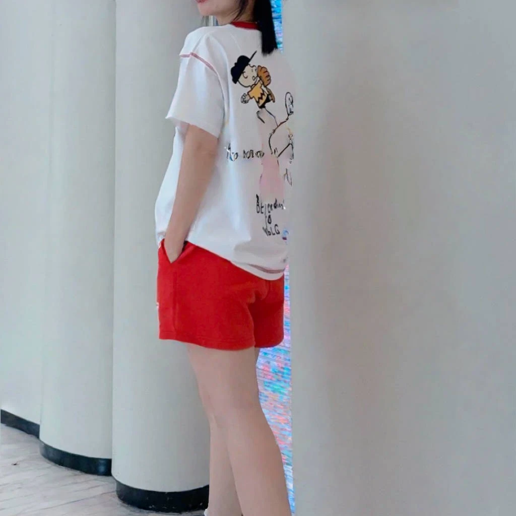 设计感百搭T恤字母史努比后背设计感短袖2025夏季新款时尚上衣女