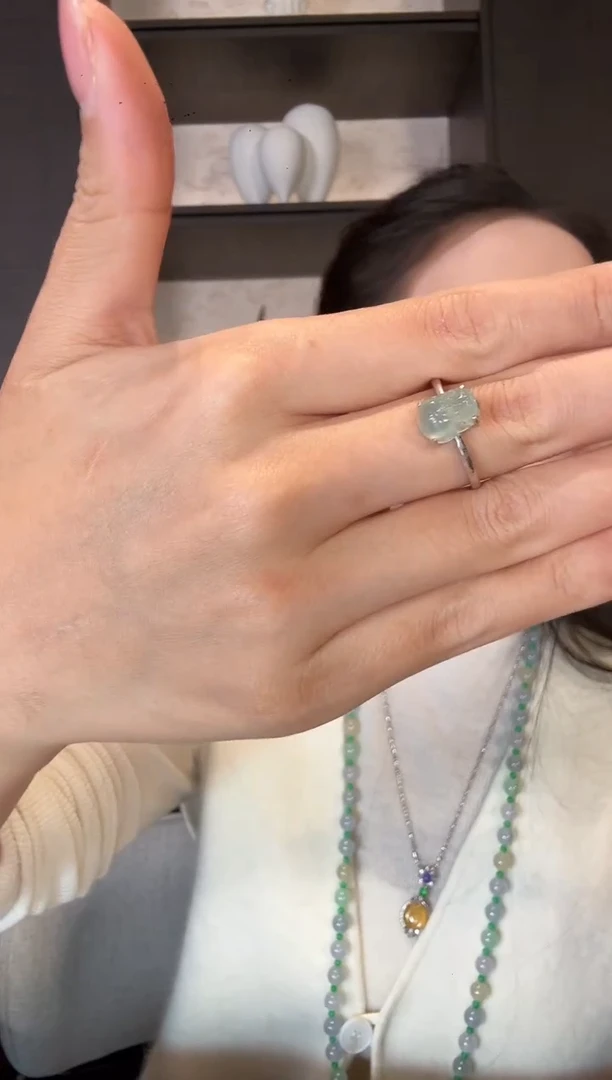 银S925镶嵌戒指翡翠119