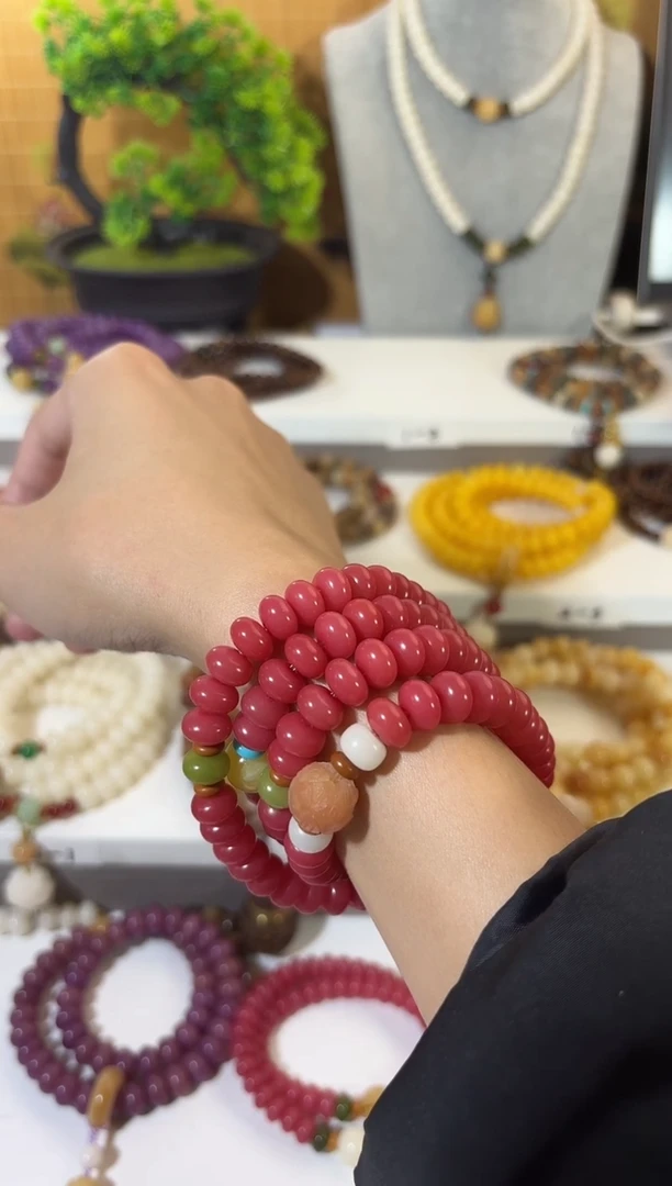 手串菩提根/象牙果6*9乌梅紫酱108颗