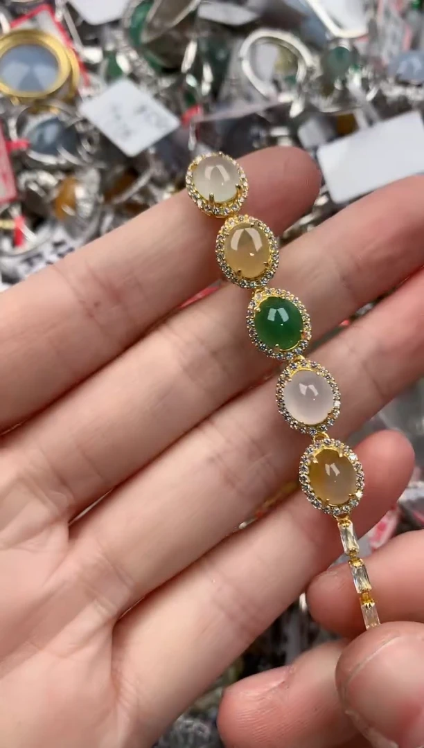 银S925镶嵌戒指翡翠55555----2