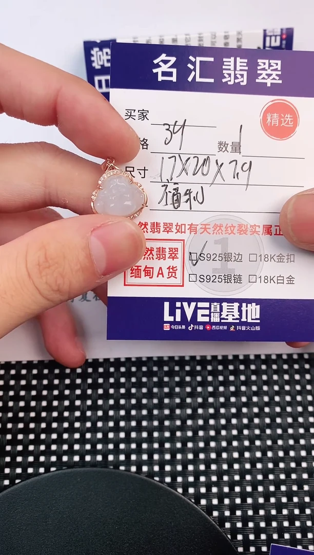 翡翠银S925镶嵌颈饰·