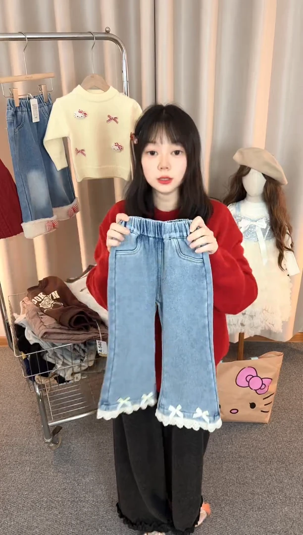 加厚一体绒长裤小童100码DK044