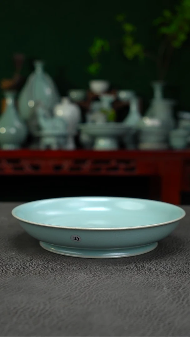 53号卷足汝窑盘二级品有瑕福利简包~帆