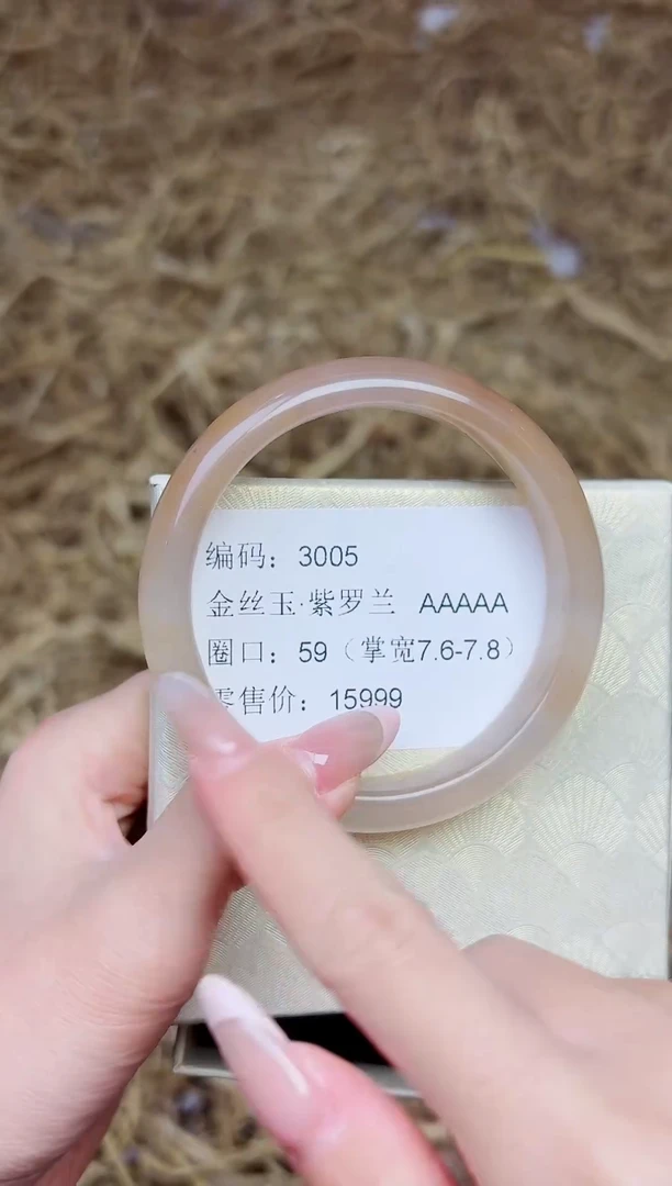 未镶嵌手镯石英质玉3005--圈口59