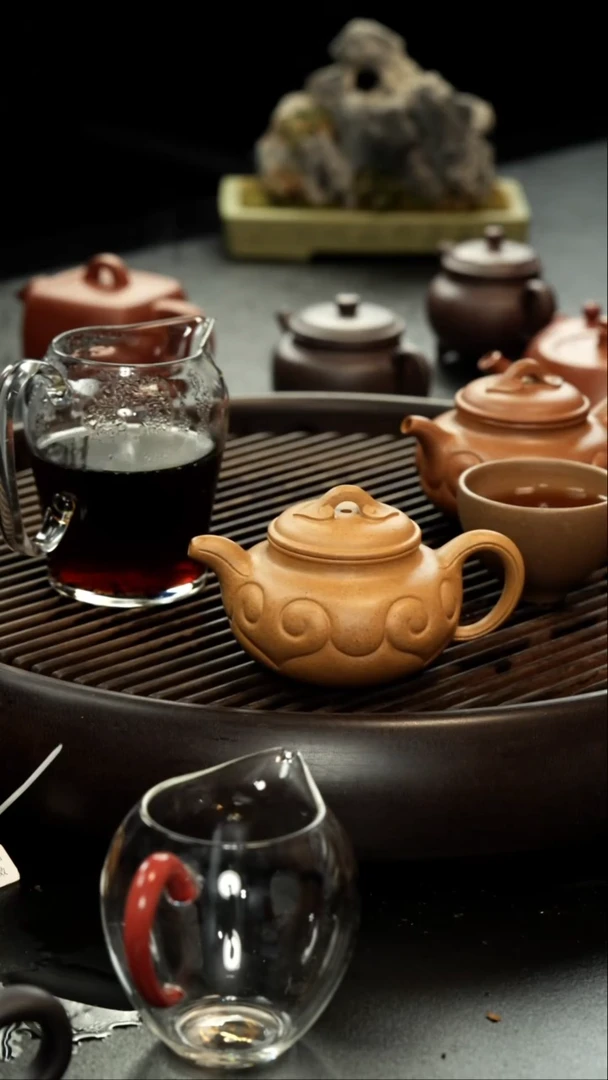 茶壶紫砂立*冷金黄矿头 仿古如意壶