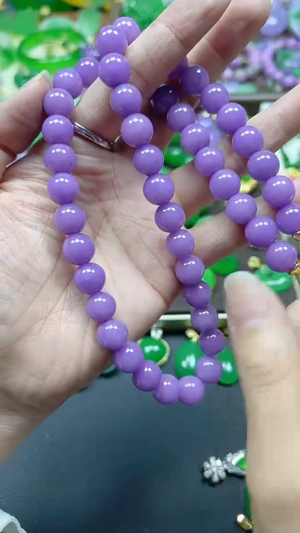 颈饰未镶嵌翡翠10mm紫妈妈连