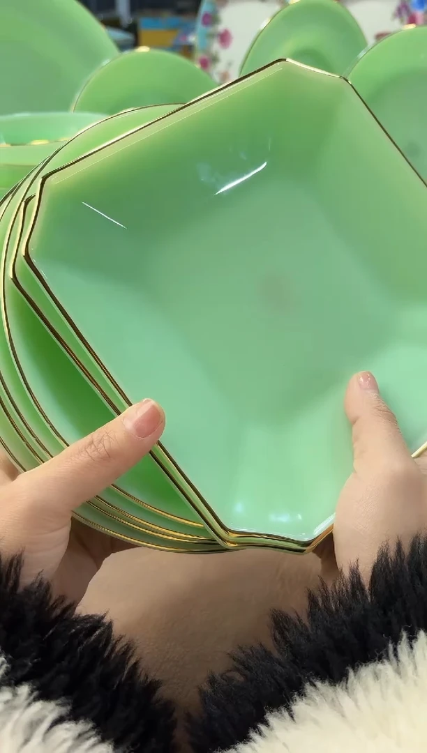 玉瓷 方盘2个 8英寸深盘4个景德镇陶瓷