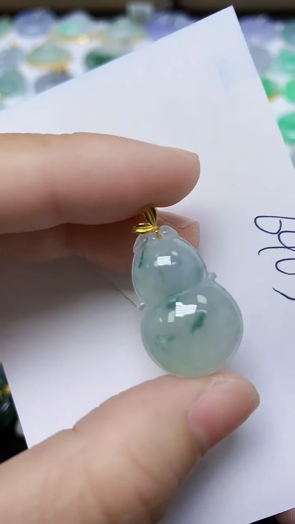 翡翠18K金镶嵌颈饰天然自然緬甸A貨翡翠