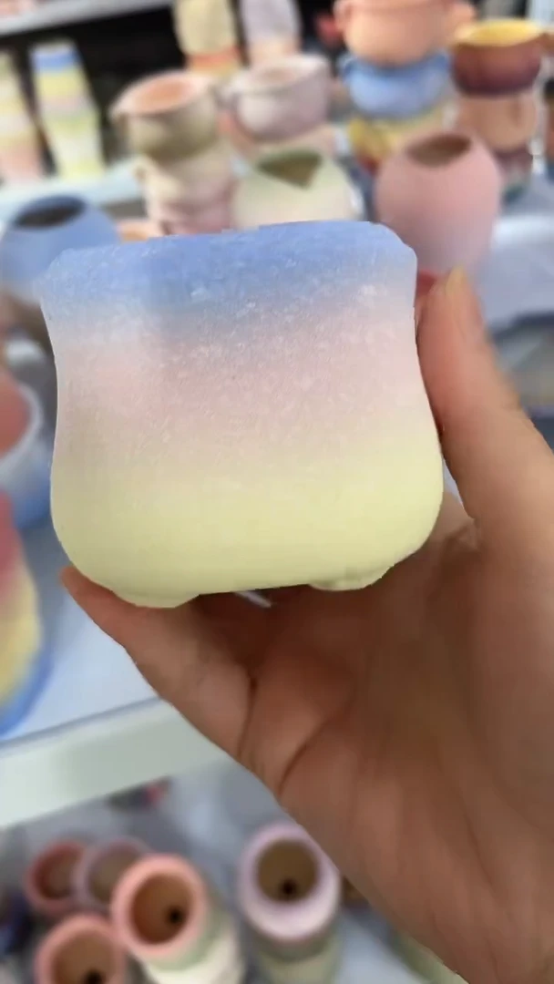 麦饭石粗陶多肉花盆口径6*6