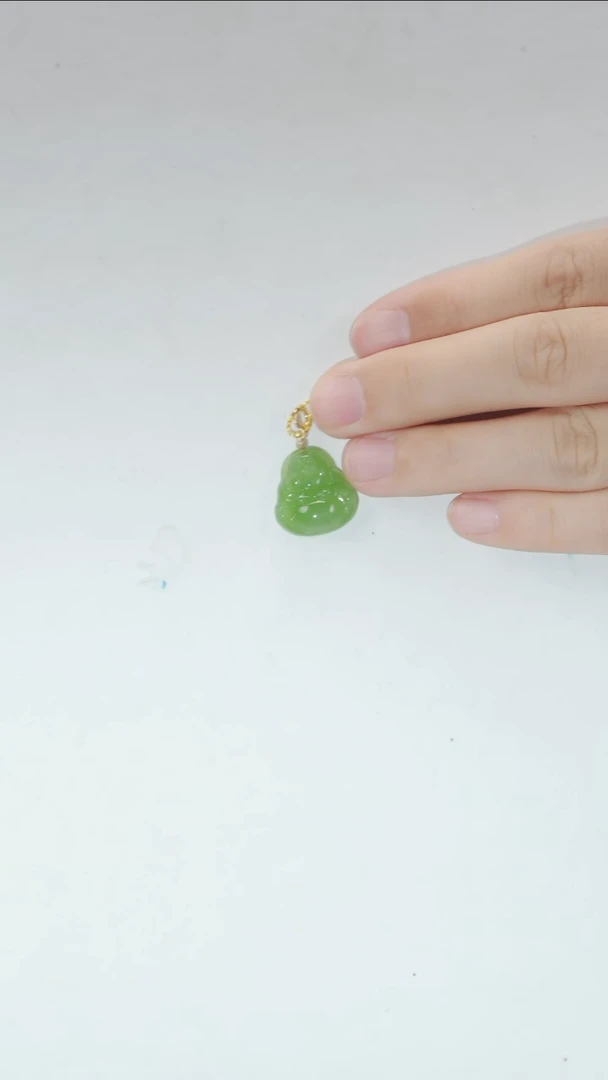 和田玉18K金镶嵌吊坠(不含链)吊坠