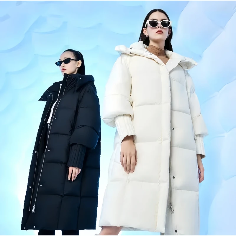 0452棉服服女中长款过膝2024新款棉服衣加厚韩版宽松连帽冬季外套