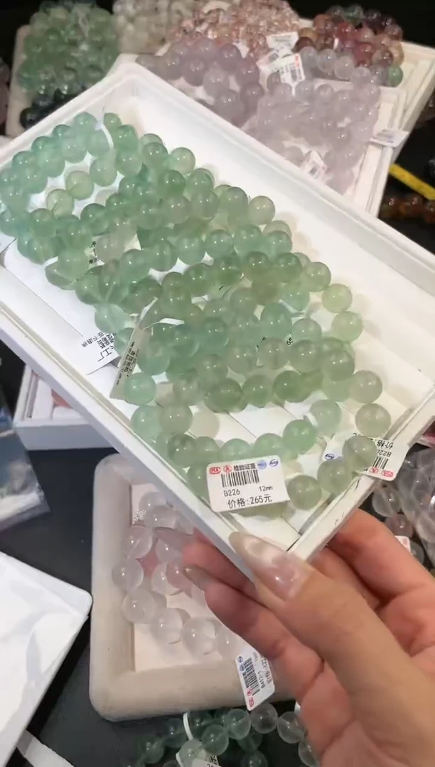 手链未镶嵌萤石多样性发一奶绿12mm