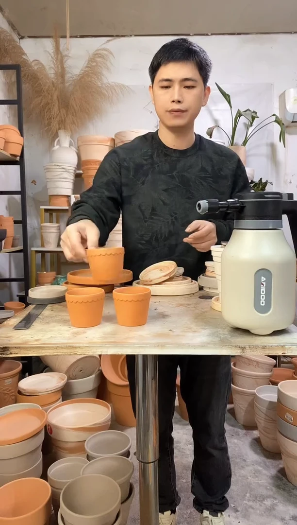 8*7红陶 3盆无托