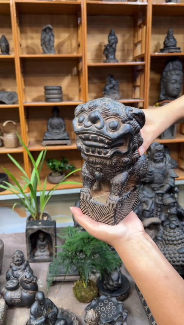 陶土【火山泥】案头狮