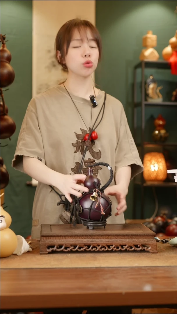 167号精品天然大漆工艺防渗内胆酒葫芦~