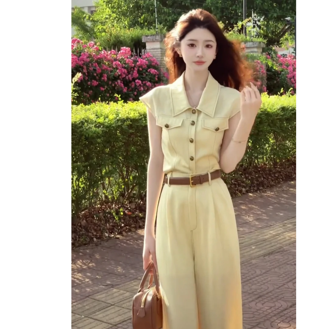 2025夏季新款时尚设计感简约百搭超好看独特漂亮连体裤女