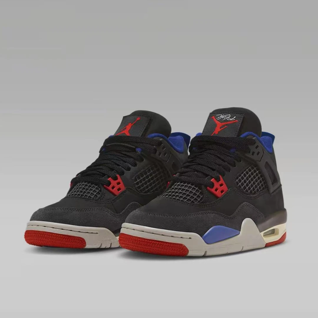 NIKE/耐克官方正品AJ4 RETROGS女款魔术贴黑红休闲鞋IB4171-003