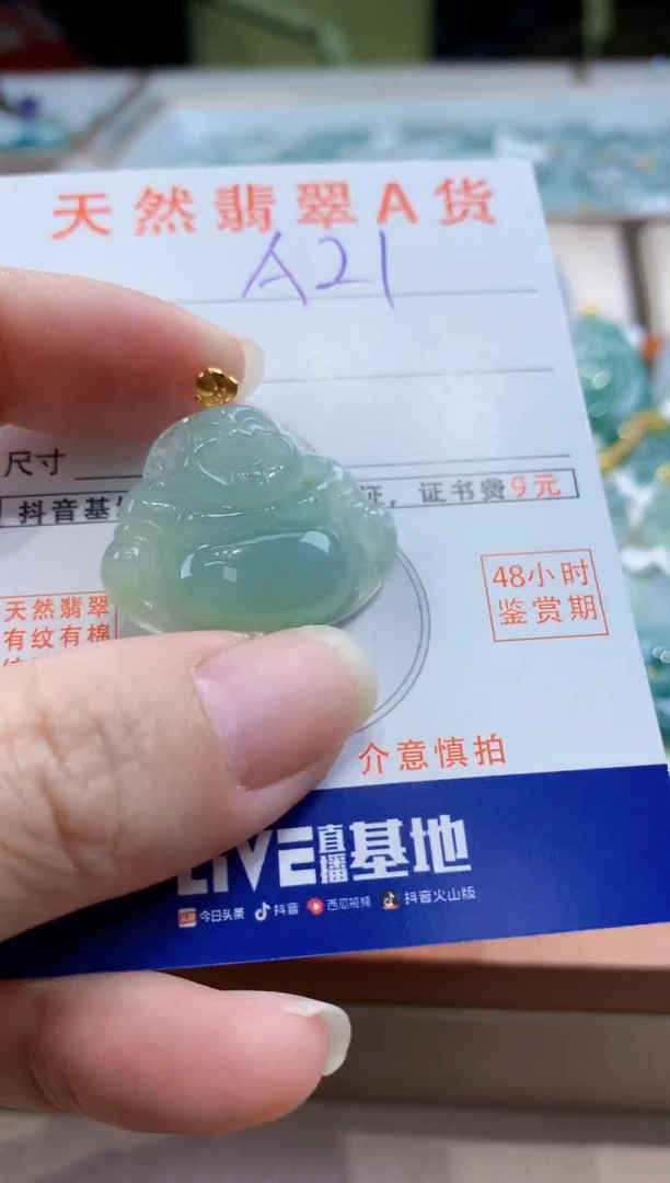 颈饰18K金镶嵌翡翠天然缅甸a货翡翠